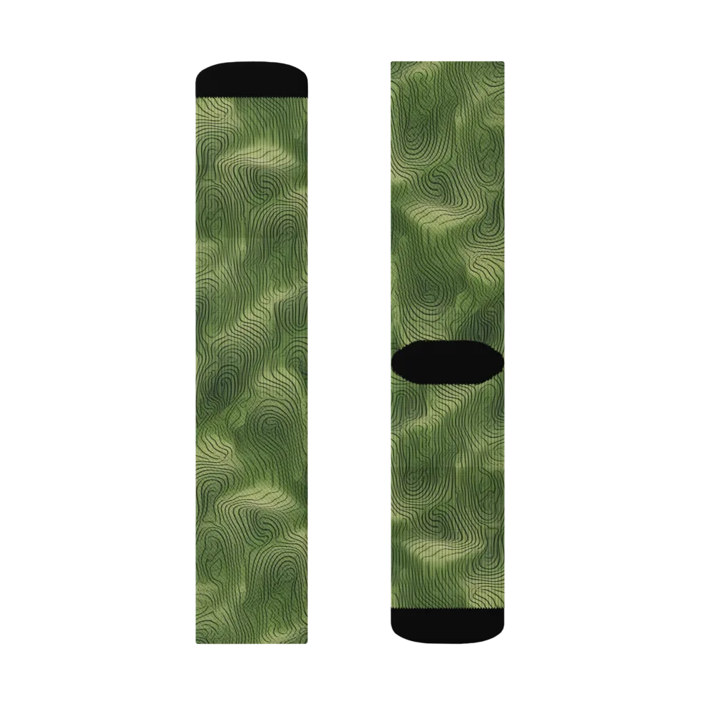 Verdant Contour on Socks — Left Sock