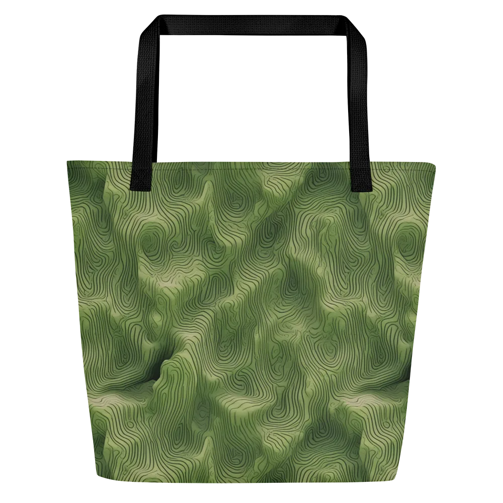 Verdant Contour on Large Tote Bag W/ Pocket — Front