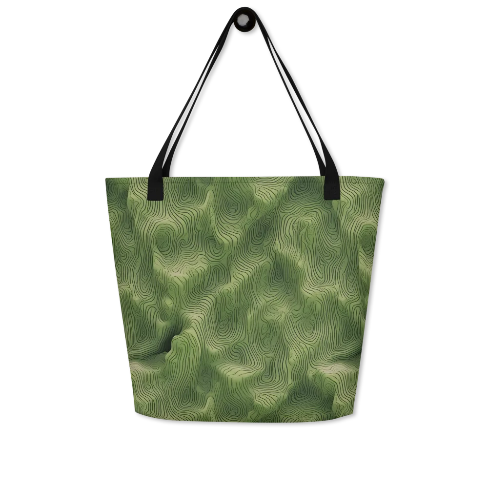 Verdant Contour on Large Tote Bag W/ Pocket — Front