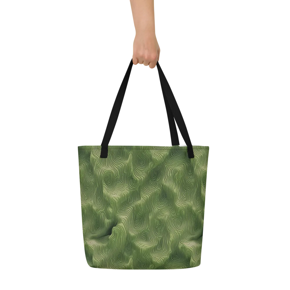 Verdant Contour on Large Tote Bag W/ Pocket — Front