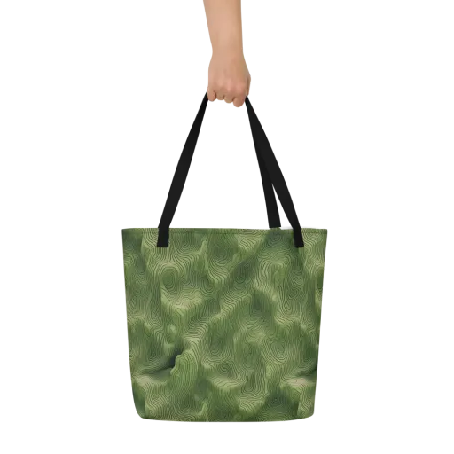 Verdant Contour on a Large Tote Bag W/ Pocket