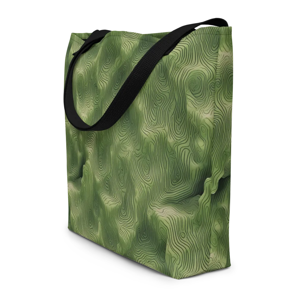 Verdant Contour on Large Tote Bag W/ Pocket — Front