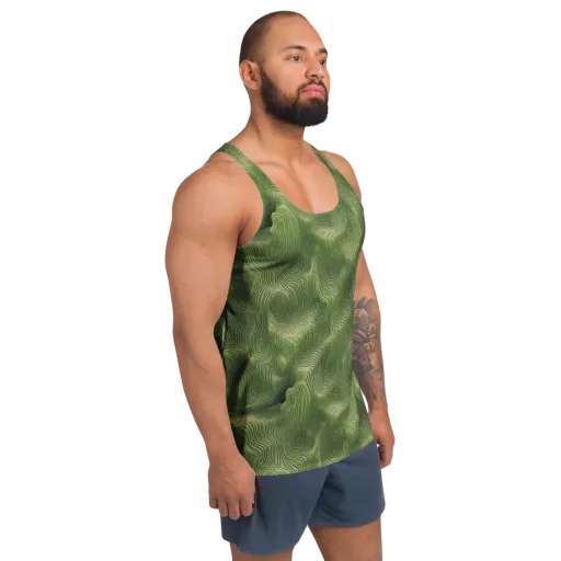 Verdant Contour on a Men's Tank Top