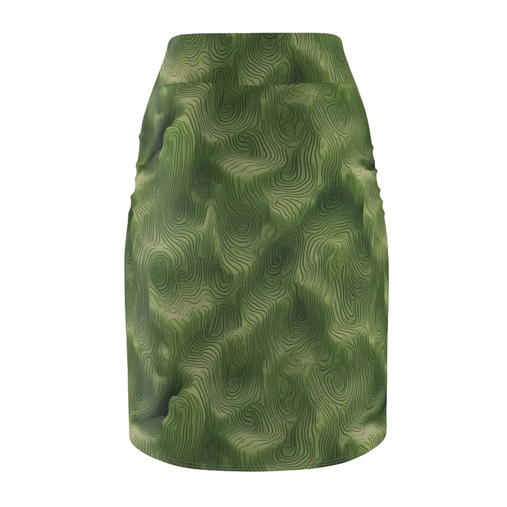 Verdant Contour on Pencil Skirt — Back