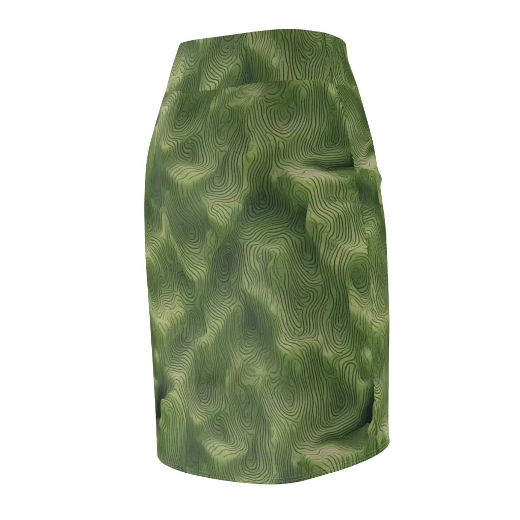 Verdant Contour on Pencil Skirt — Back Side