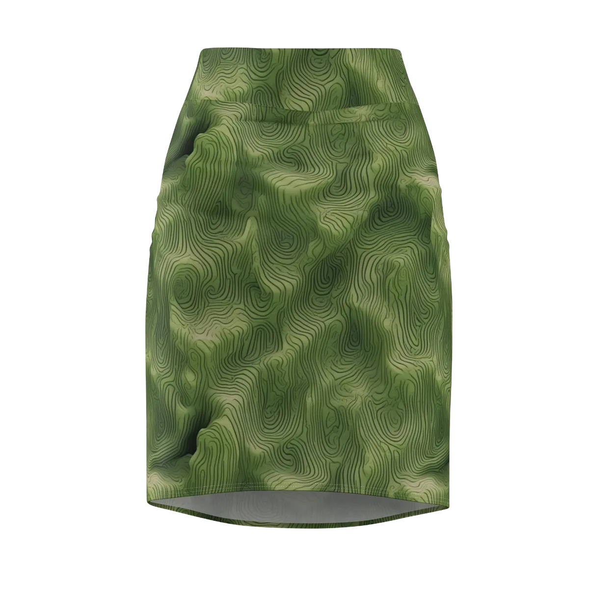 Verdant Contour on Pencil Skirt — Front