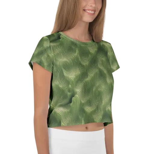 Verdant Contour on a Crop Tee
