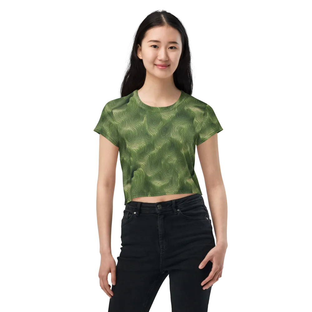 Verdant Contour on Crop Tee — Front