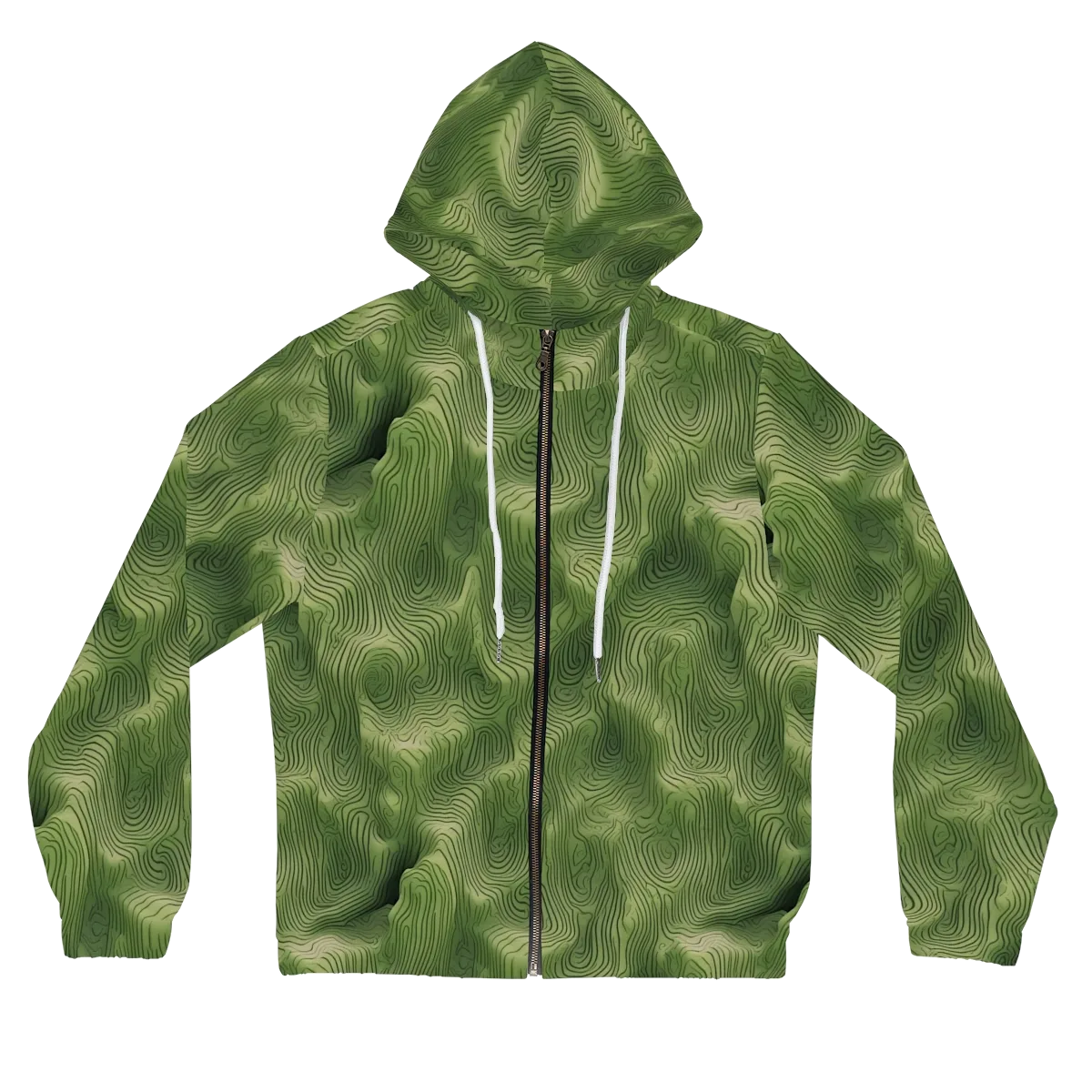 Verdant Contour on Women's Full-Zip Hoodie — Front