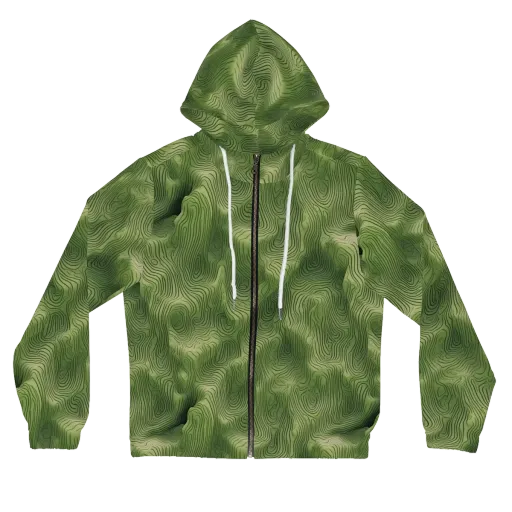 Verdant Contour on a Women's Full-Zip Hoodie