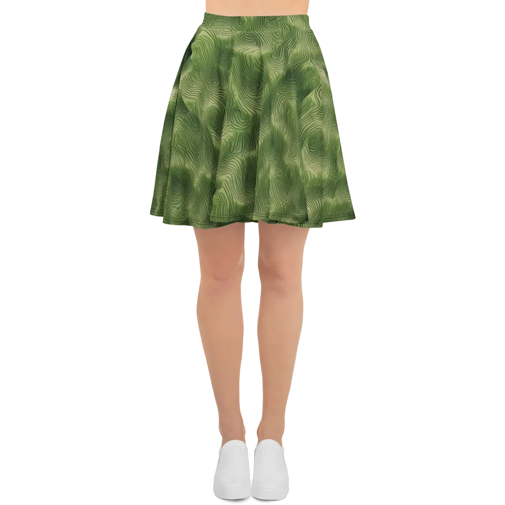 Verdant Contour on Skater Skirt — Front