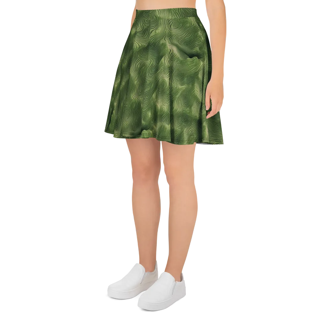 Verdant Contour on Skater Skirt — Left
