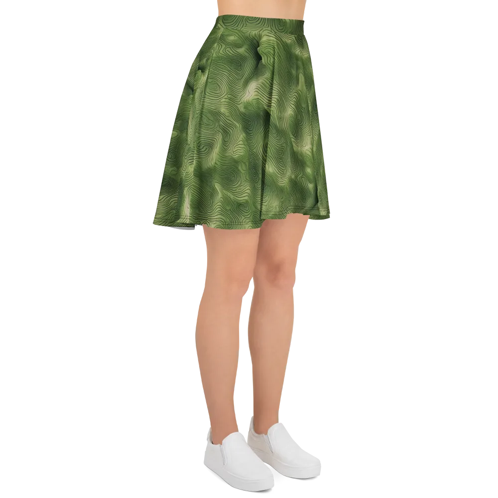 Verdant Contour on Skater Skirt — Right