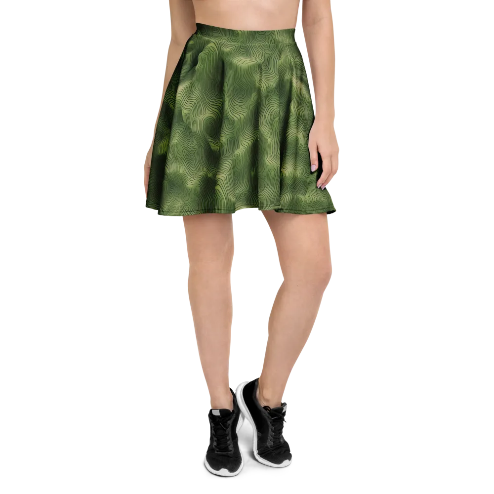 Verdant Contour on Skater Skirt — Front