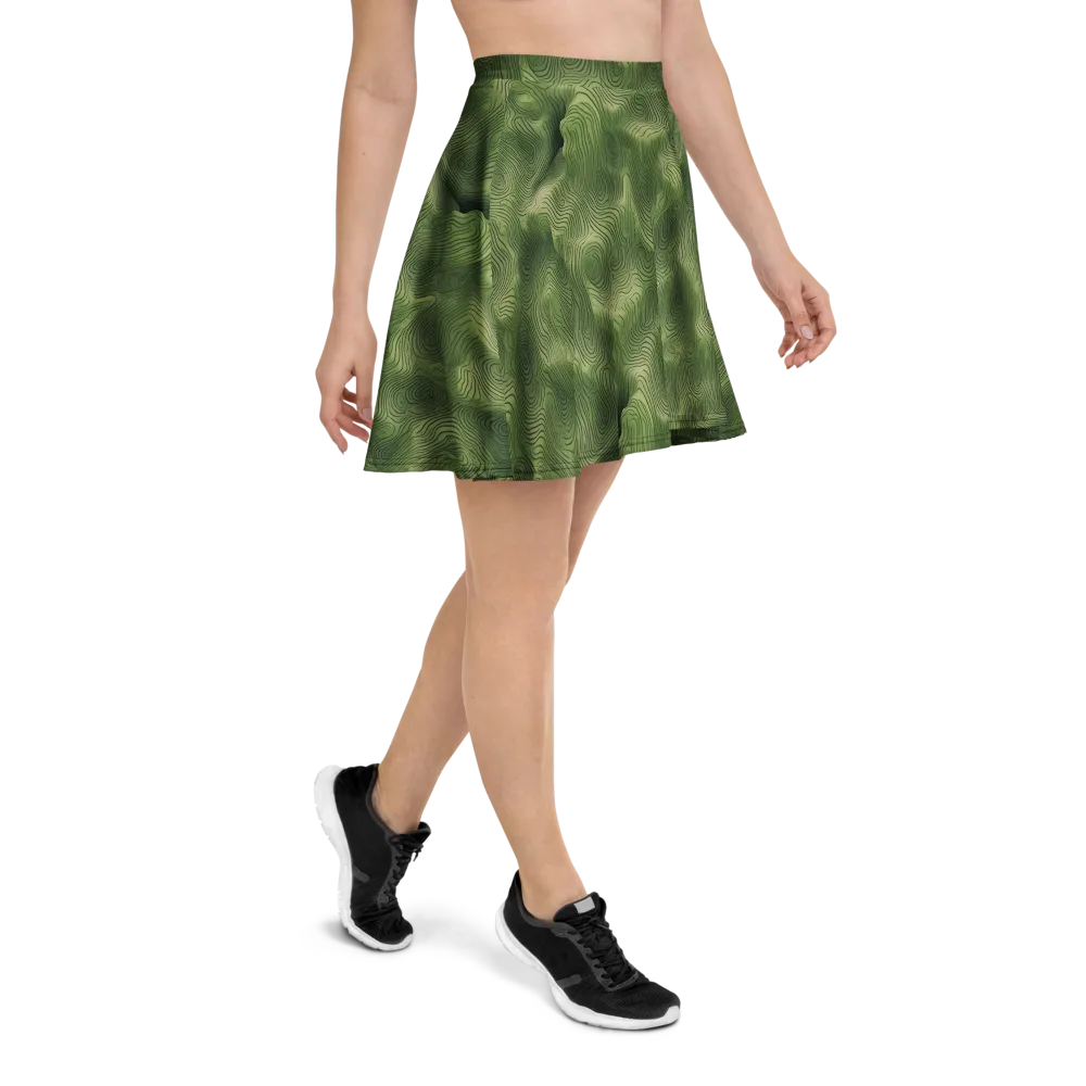 Verdant Contour on Skater Skirt — Right