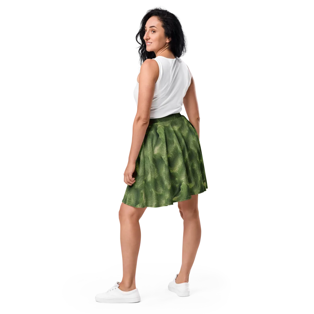 Verdant Contour on Skater Skirt — Back