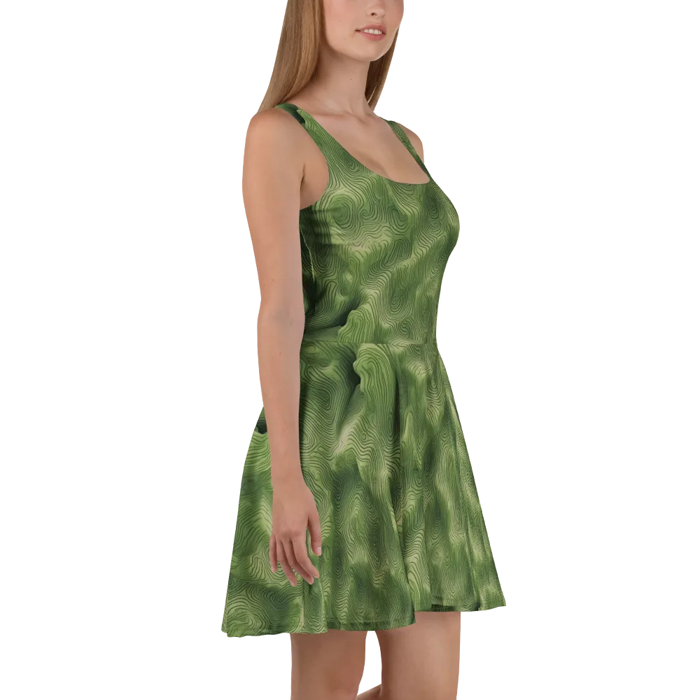 Verdant Contour on Skater Dress — Right