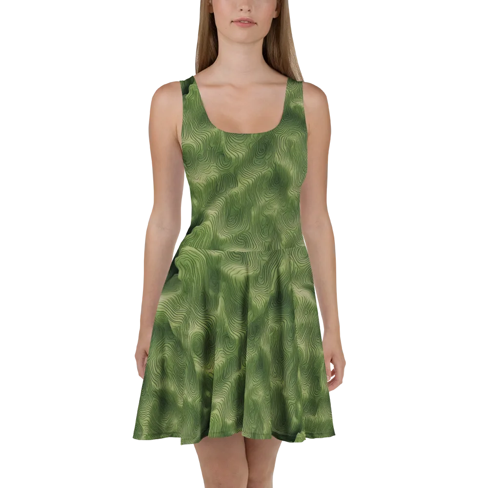 Verdant Contour on Skater Dress — Front