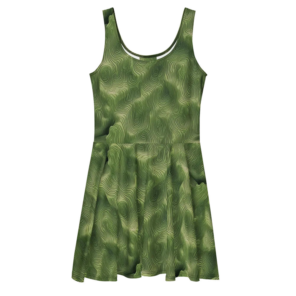 Verdant Contour on Skater Dress — Front