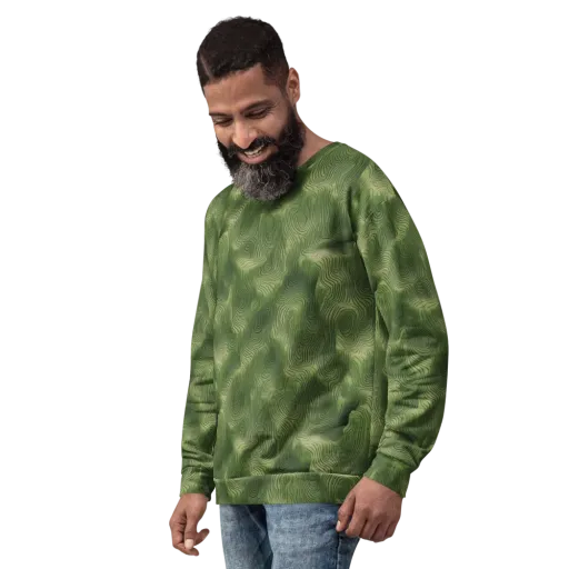 Verdant Contour on a Sweatshirt