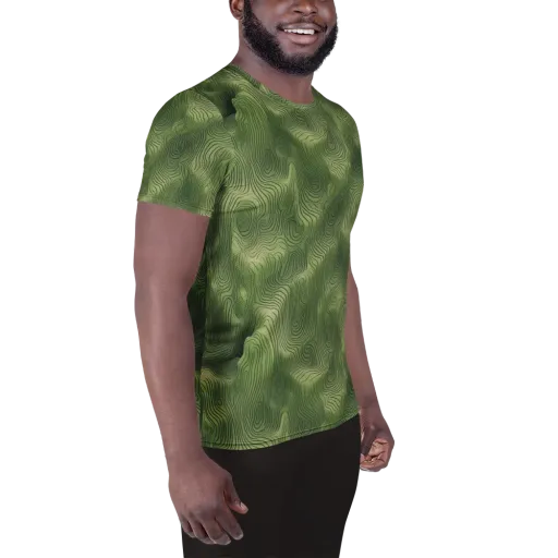 Verdant Contour on a Men's Athletic T-Shirt