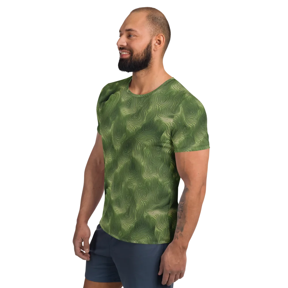 Verdant Contour on Men's Athletic T-Shirt — Left