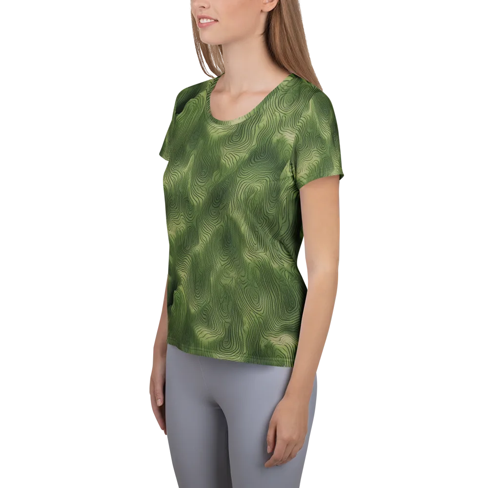 Verdant Contour on Women's Athletic T-Shirt — Left