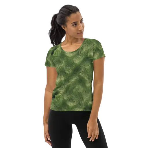 Verdant Contour on a Women's Athletic T-Shirt