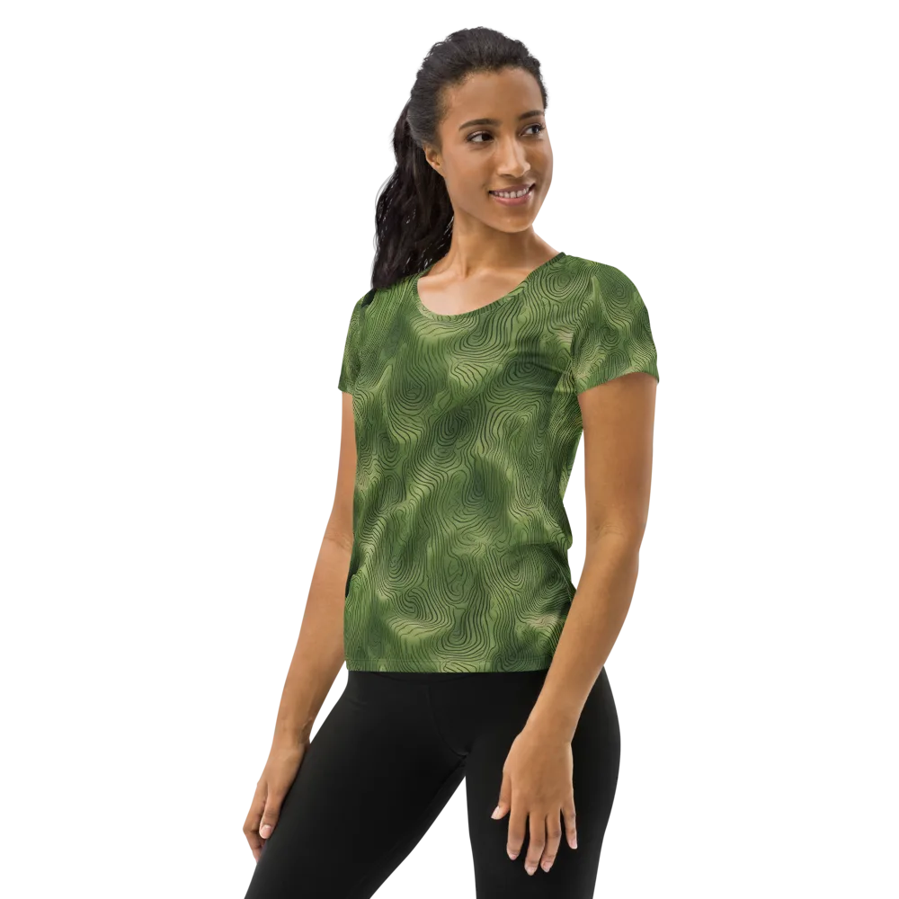 Verdant Contour on Women's Athletic T-Shirt — Left