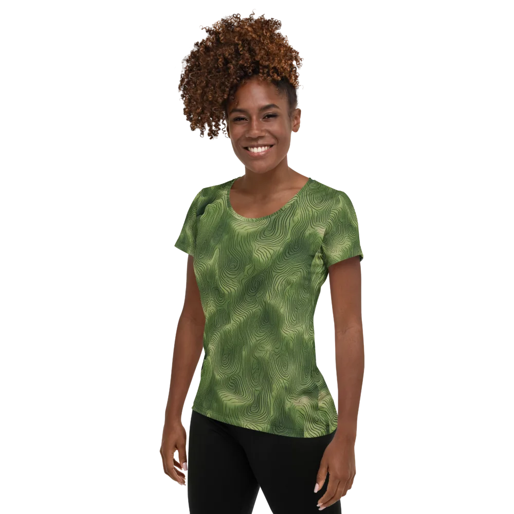 Verdant Contour on Women's Athletic T-Shirt — Left