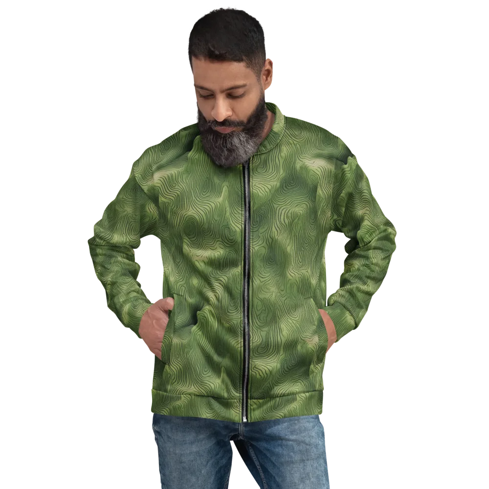 Verdant Contour on Bomber Jacket — Front