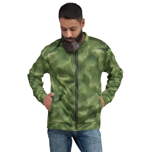 Verdant Contour on a Bomber Jacket