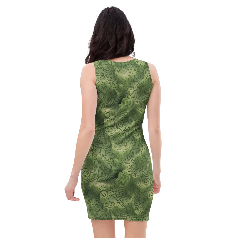 Verdant Contour on Bodycon Dress — Back