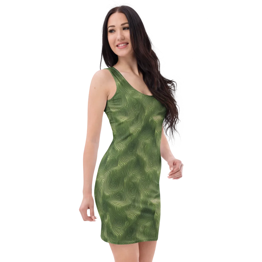 Verdant Contour on Bodycon Dress — Right Front
