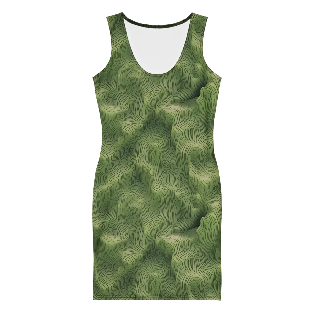 Verdant Contour on Bodycon Dress — Front