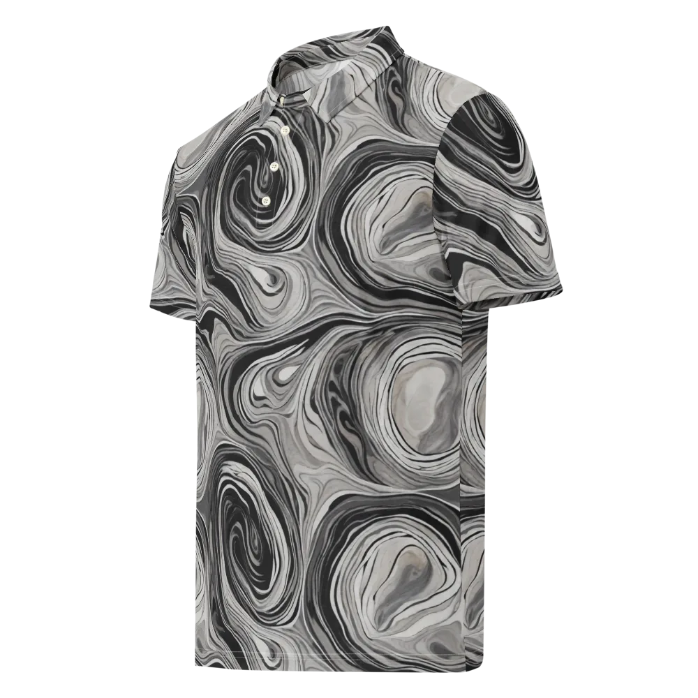 Monochrome Tide on Men's Slim Fit Polo Shirt — Left Front