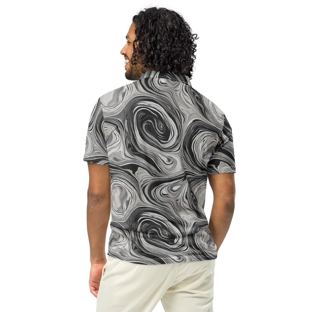 Monochrome Tide on Men's Slim Fit Polo Shirt — Back