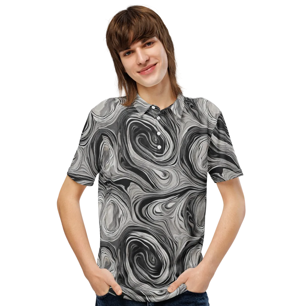 Monochrome Tide on Men's Slim Fit Polo Shirt — Front