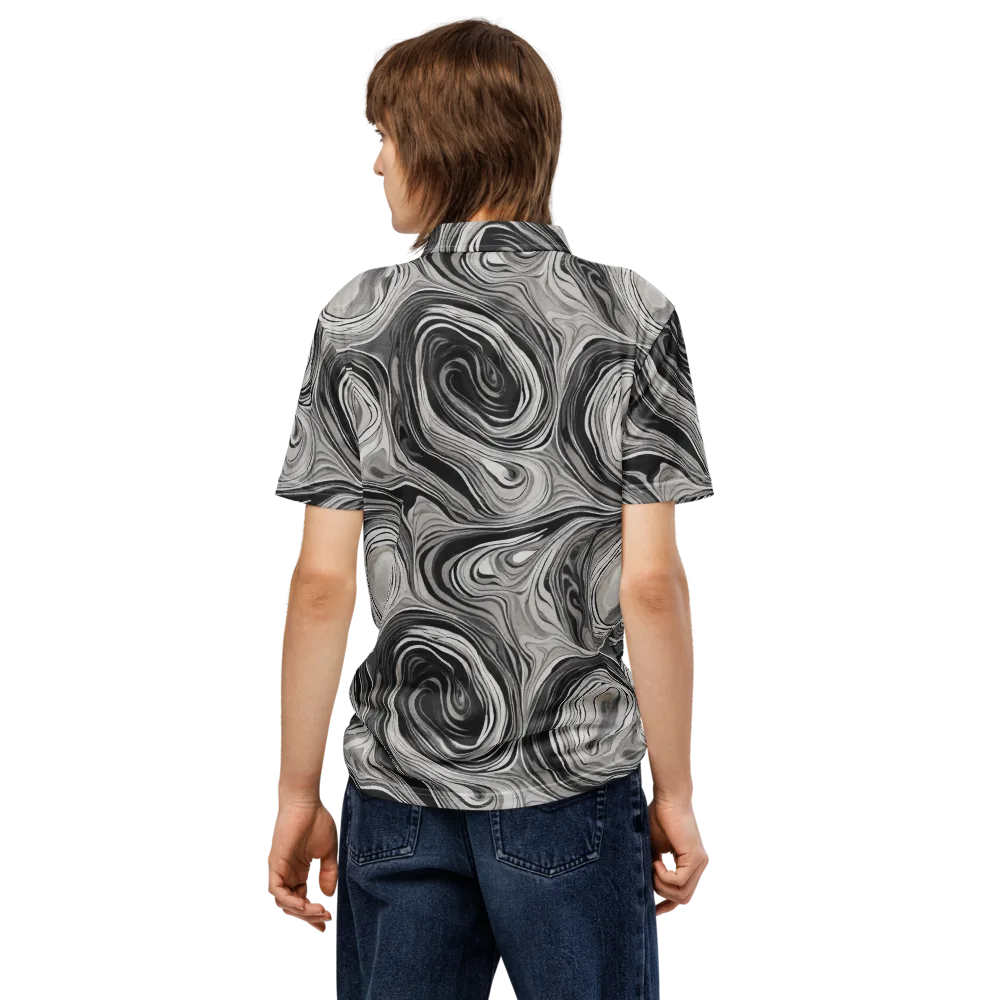 Monochrome Tide on Men's Slim Fit Polo Shirt — Back