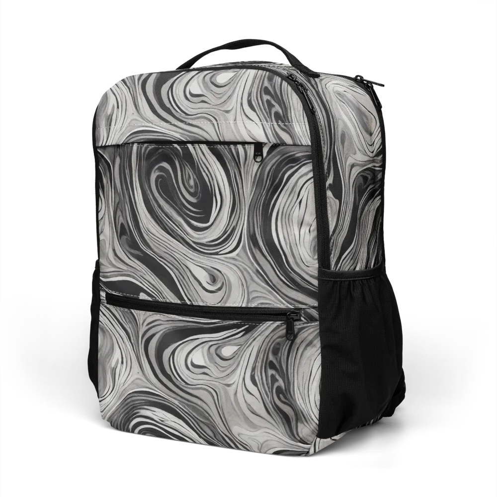 Monochrome Tide on Utility Backpack — Left Front