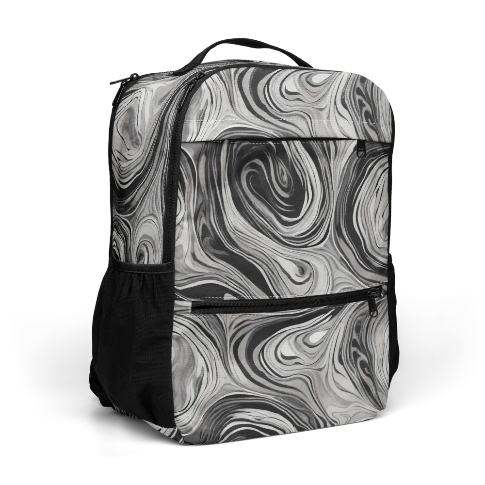 Monochrome Tide on Utility Backpack — Right Front