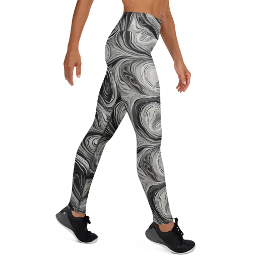 Monochrome Tide on a Yoga Leggings
