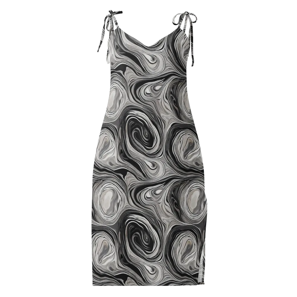 Monochrome Tide on Slip Dress — Front