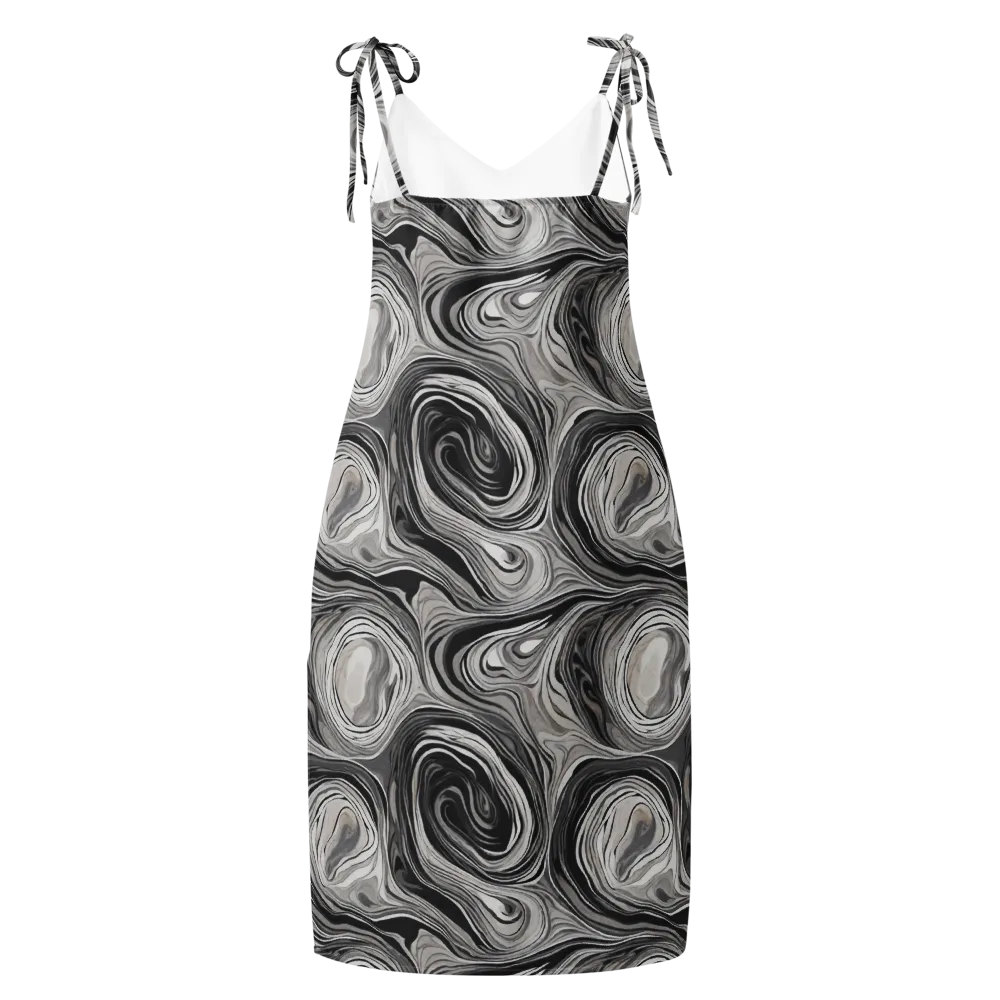 Monochrome Tide on Slip Dress — Back
