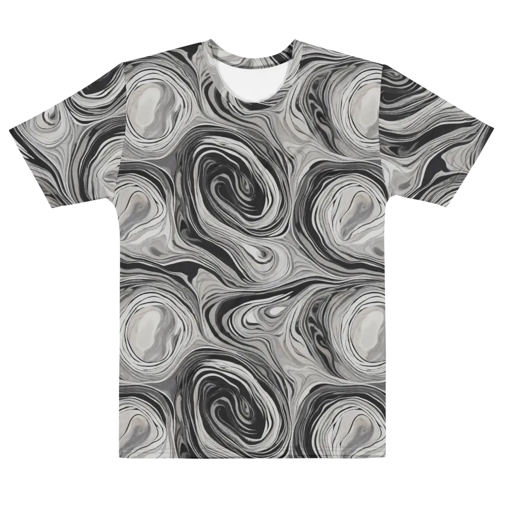 Monochrome Tide on Men's Cotton Crew Neck T-Shirt — Front