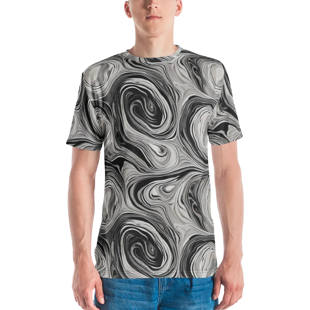 Monochrome Tide on Men's Crew Neck T-Shirt — Front