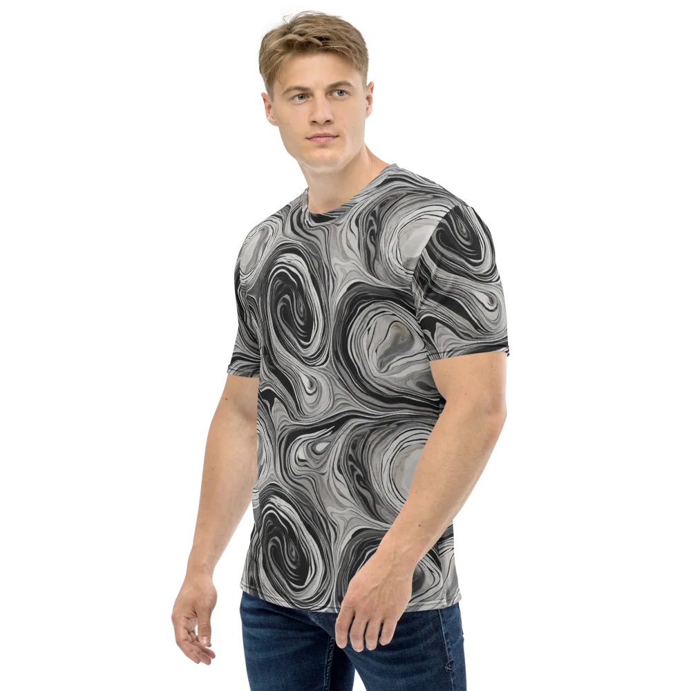 Monochrome Tide on Men's Crew Neck T-Shirt — Left