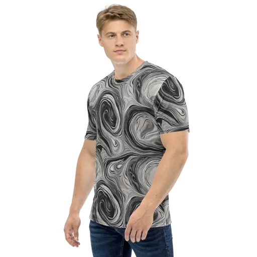 Monochrome Tide on a Men's Crew Neck T-Shirt