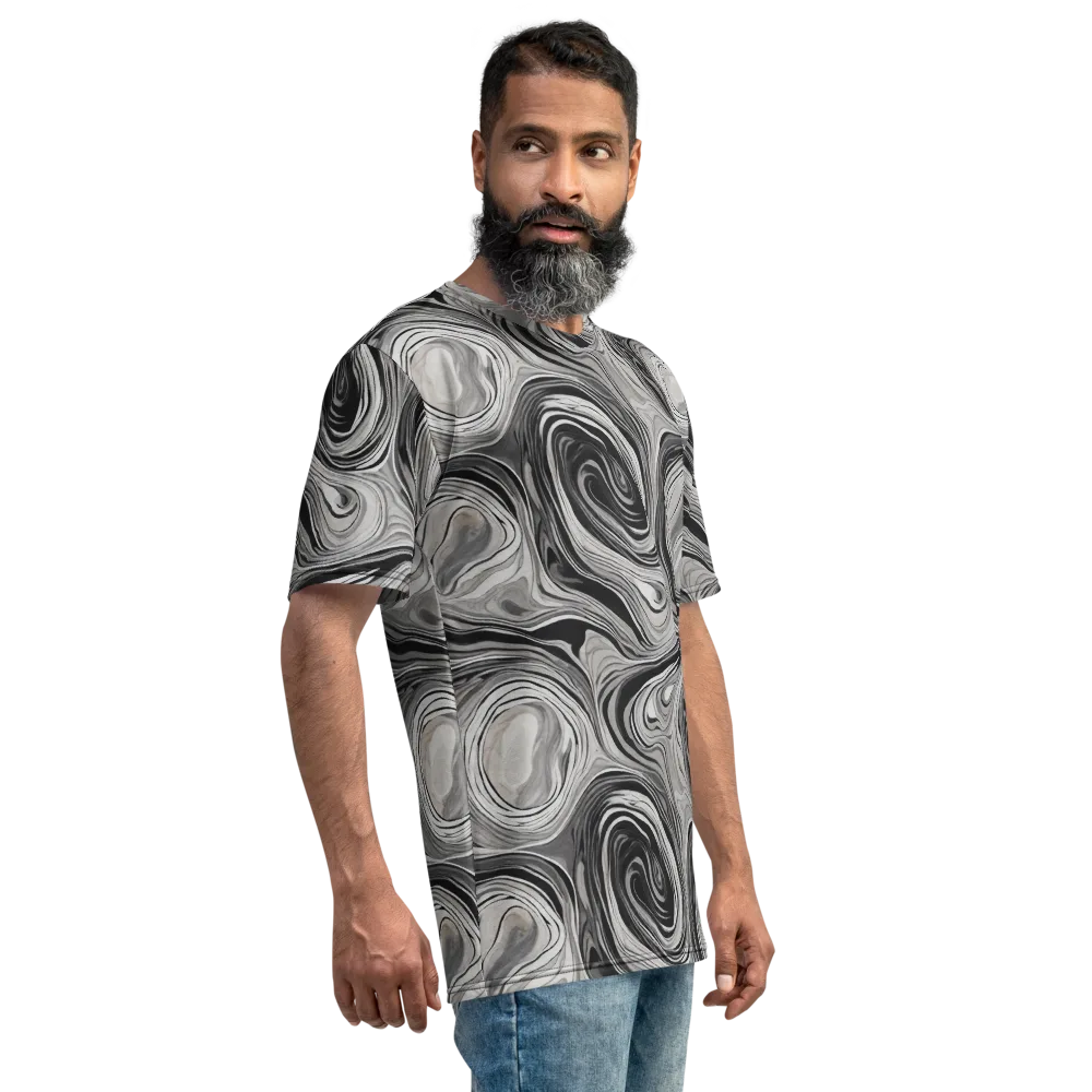 Monochrome Tide on Men's Crew Neck T-Shirt — Right