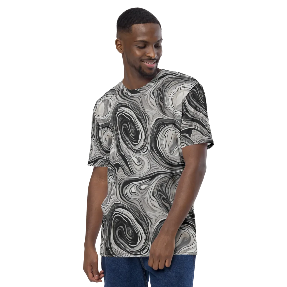 Monochrome Tide on Men's Crew Neck T-Shirt — Left